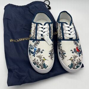 Bradford Exchange Floral Birds of Spring Print Canvas‎ Sneakers Shoes Size 8.5